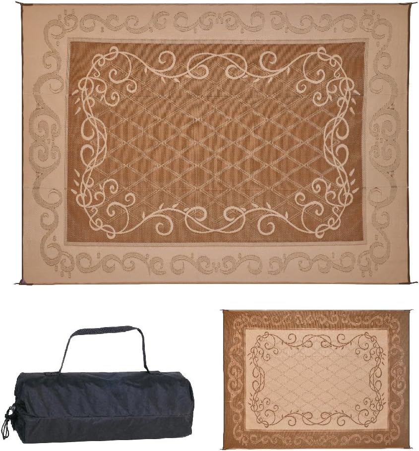 Brown Beige Outdoor Camping Garden Mat (9-Feet x 12-Feet) B2289