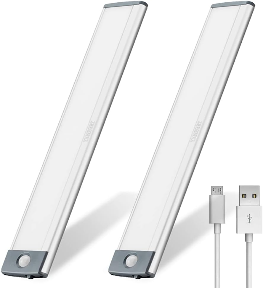 54 LEDs Wireless Motion Sensor Rechargeable Cabinet Light Bars (2Packs) O2138