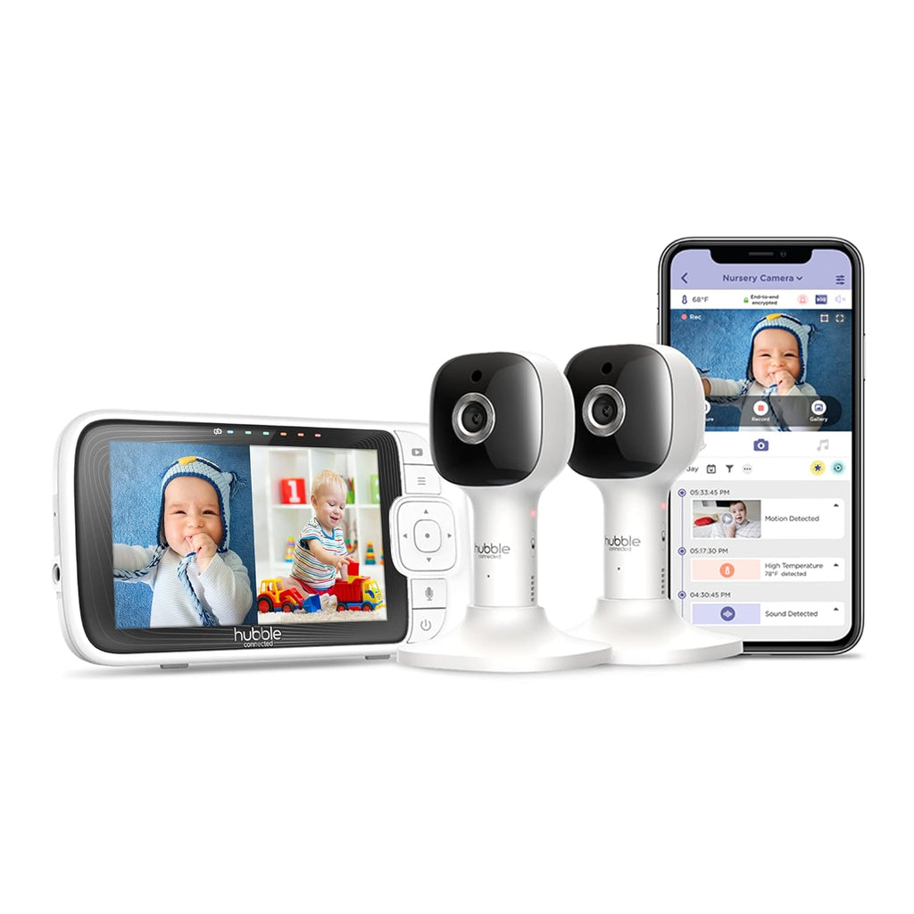 White 2-Cameras Smart Baby Monitor with Camera and Audio H45615