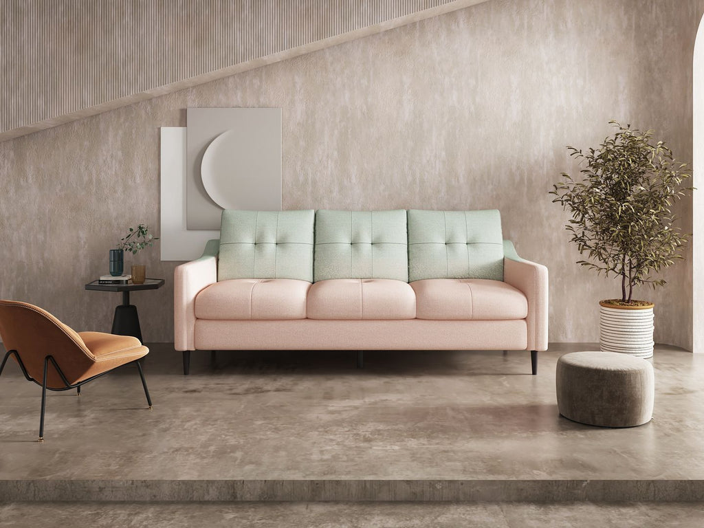 Tufted Futon Sofa with Metal Legs V95586