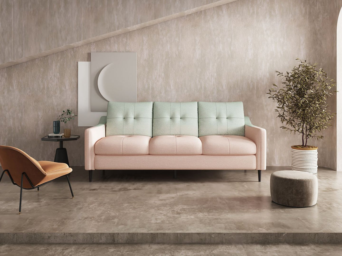Tufted Futon Sofa with Metal Legs V95586