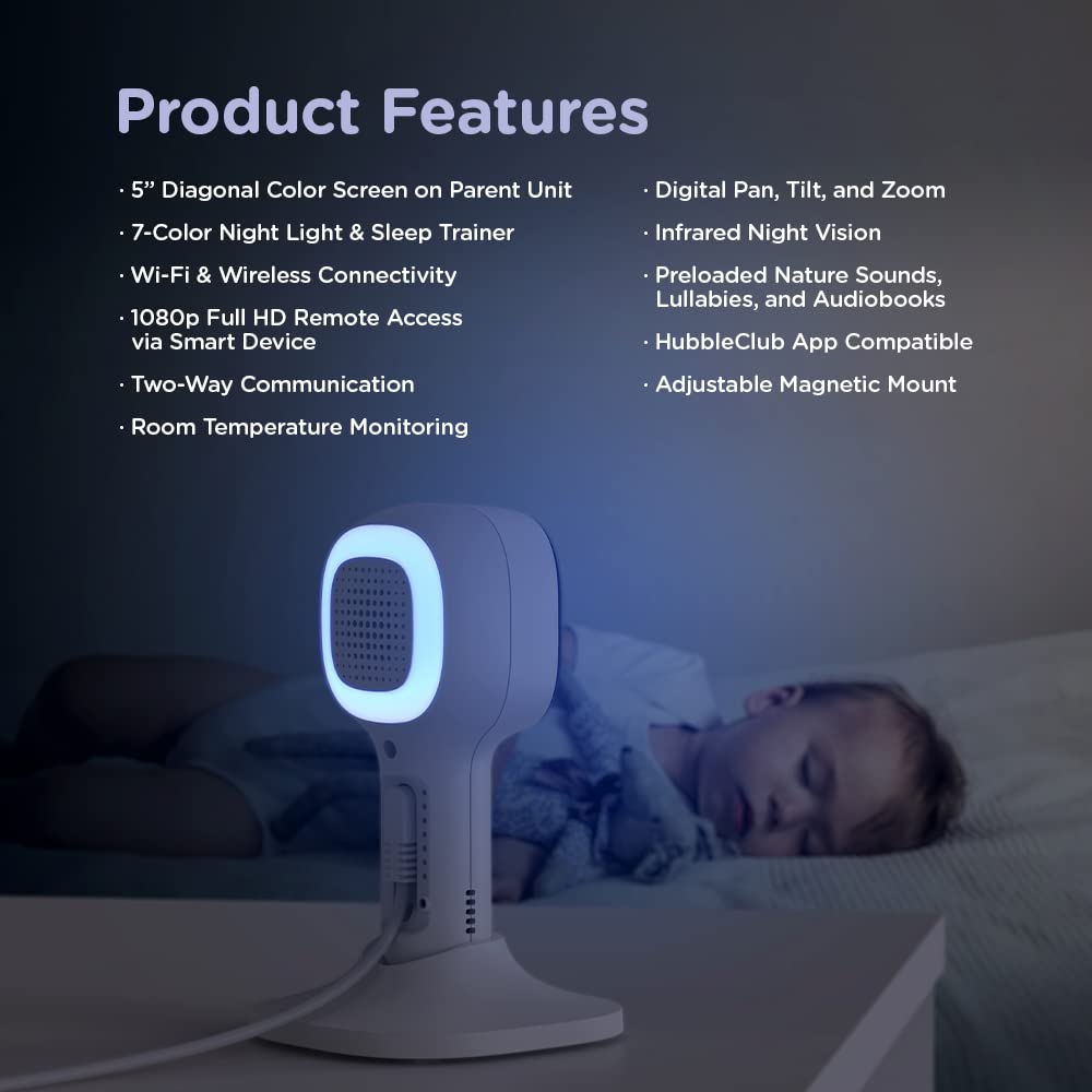 White 2-Cameras Smart Baby Monitor with Camera and Audio H45615