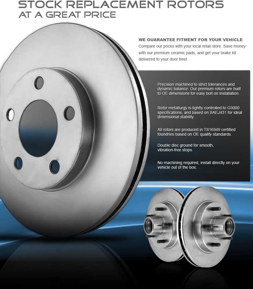 6 Lug Brake Disc Rotors and Metallic Brake Pads W881