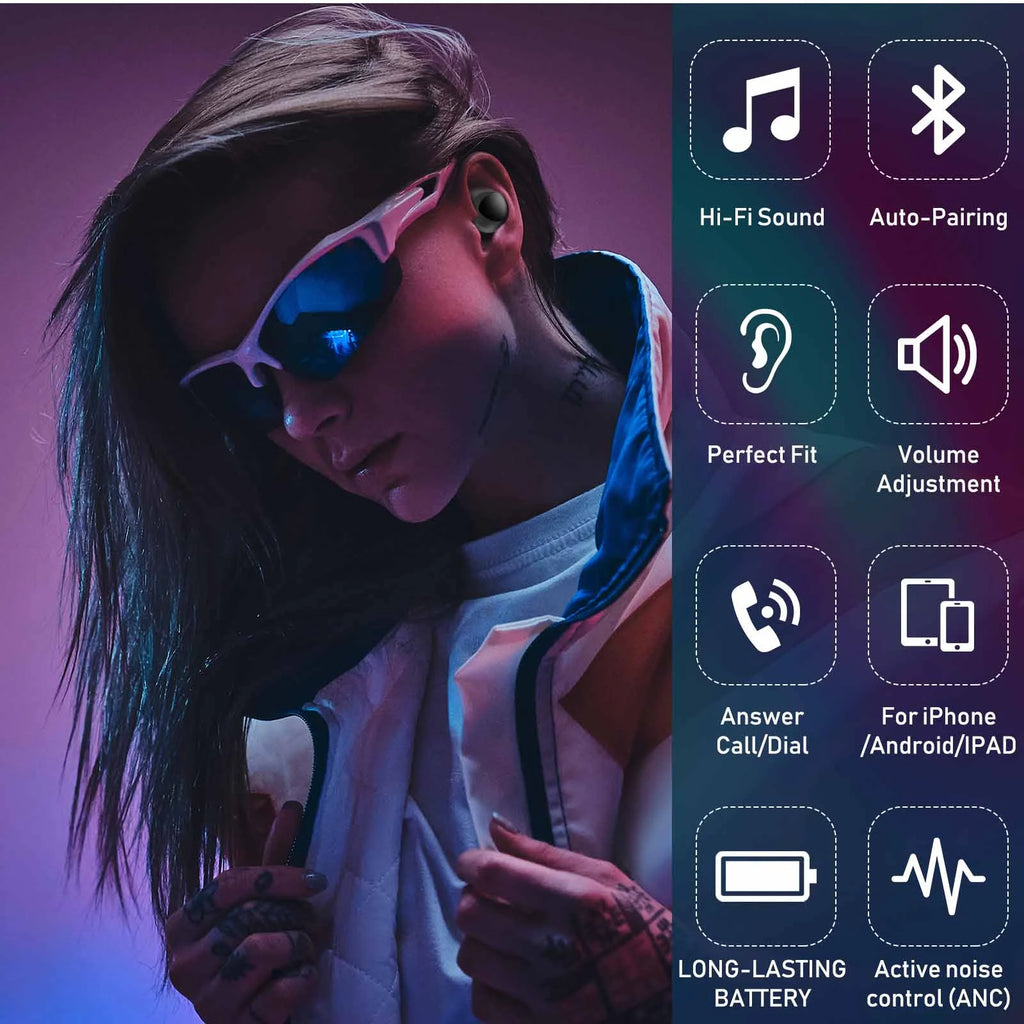 Black True Bluetooth Wireless Earbuds with Active Noise Cancelling U17446
