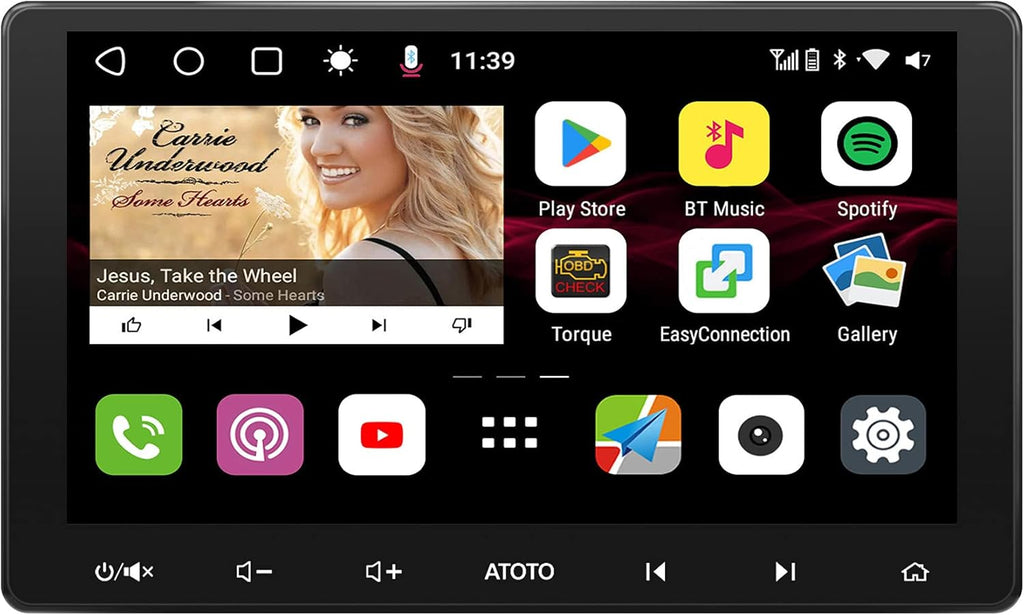 7 Inch Double Din Car Stereo with Wireless CarPlay and Android Auto P775142