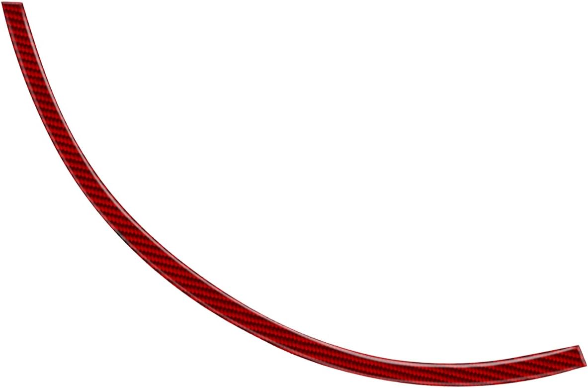 Carbon Fiber Center Console Dashboard Screen Frame Trim Sticker Accessories (Red) Pack of 2 F534955