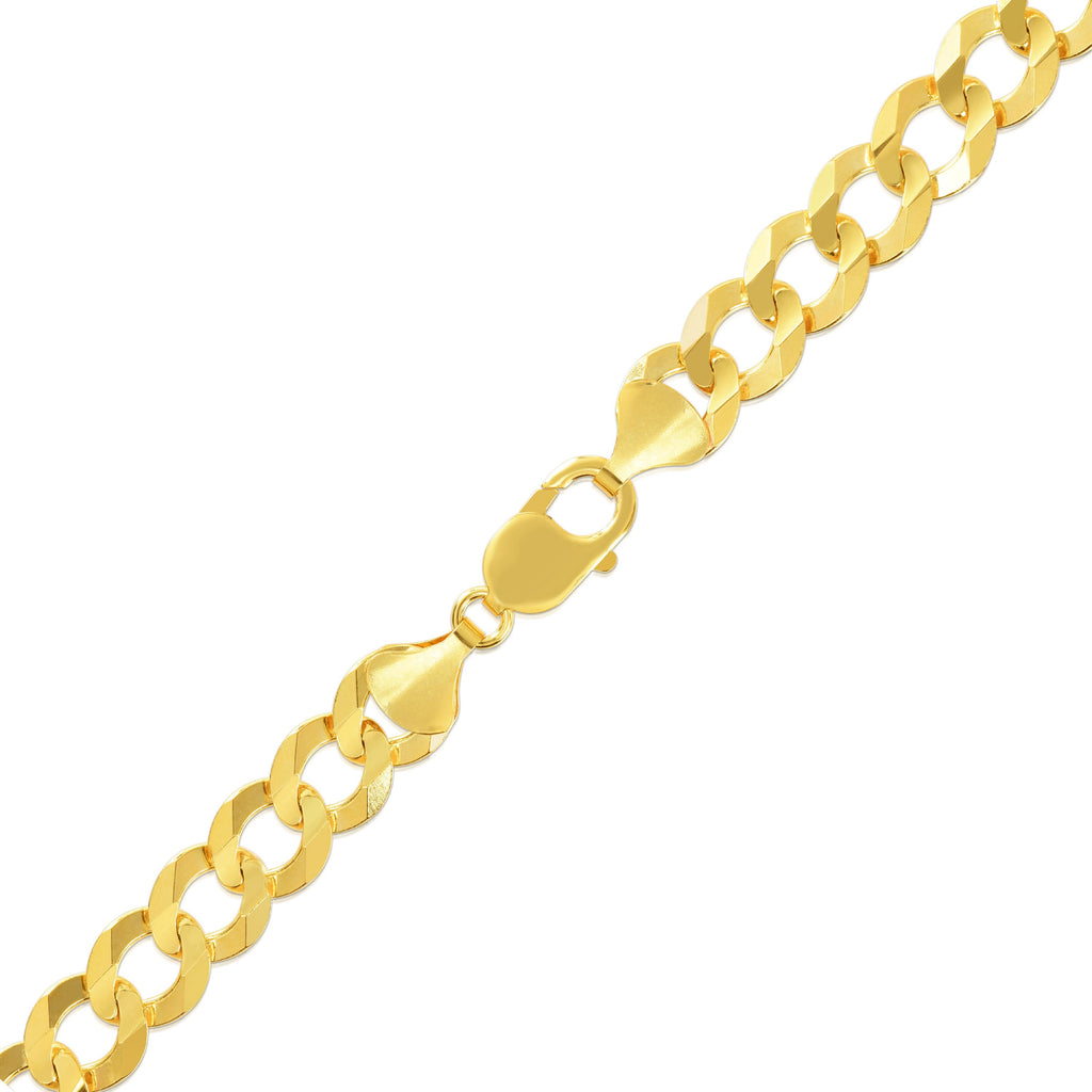 10k Yellow Gold Mens Solid Curb Chain Necklace 10mm C6470