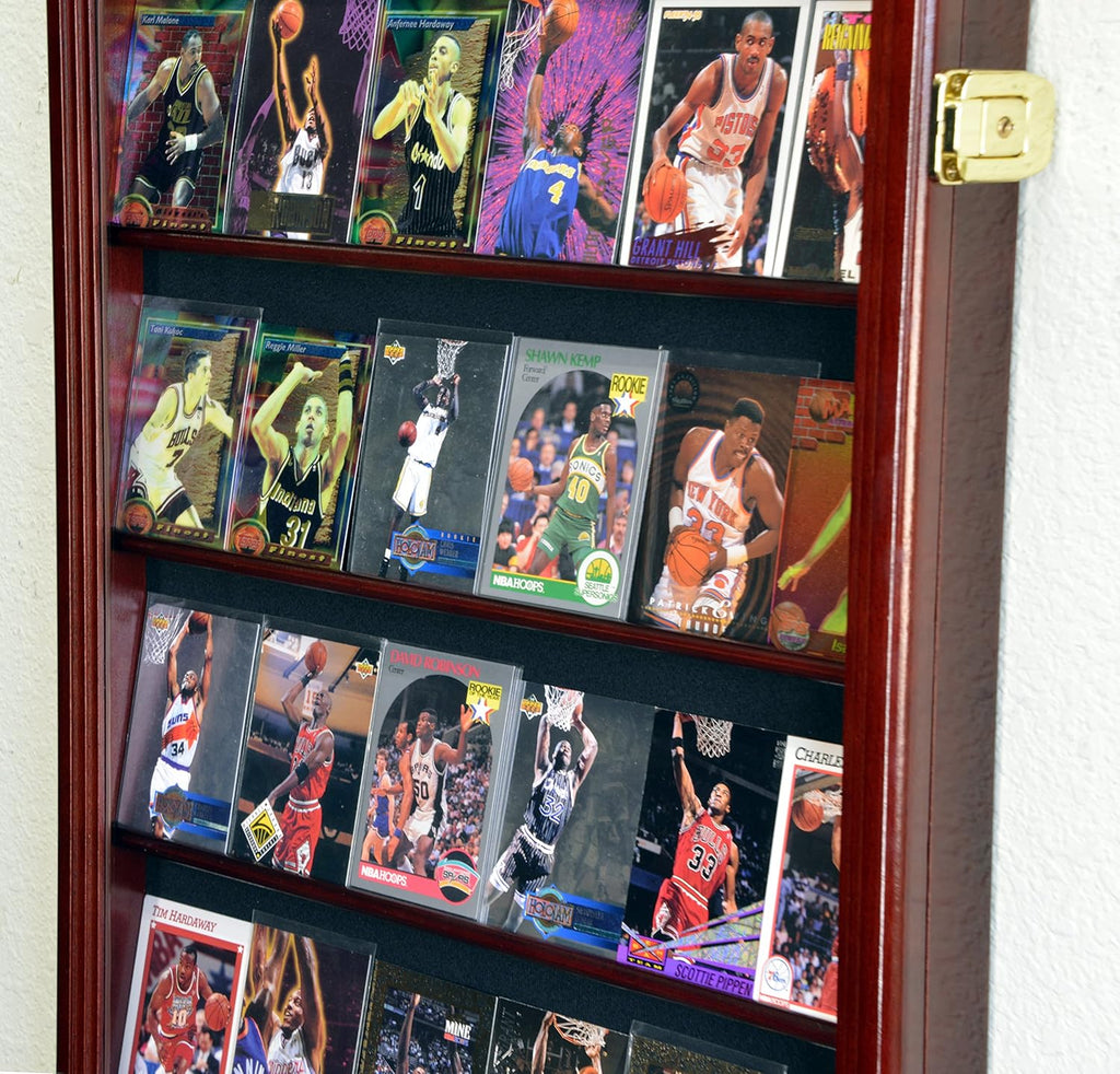 Walnut Lockable Card Display Case Y936