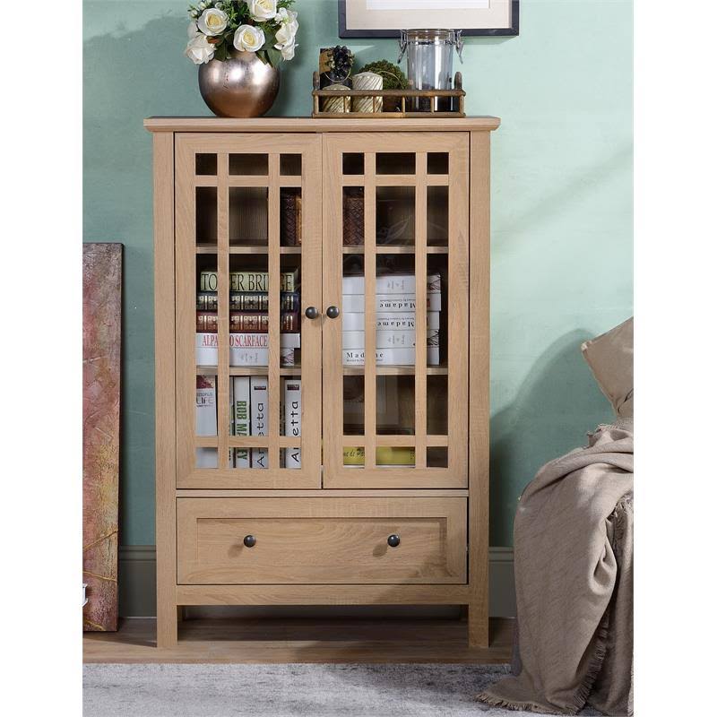 Light Oak Wood Accent Cabinet with Drawer X51930