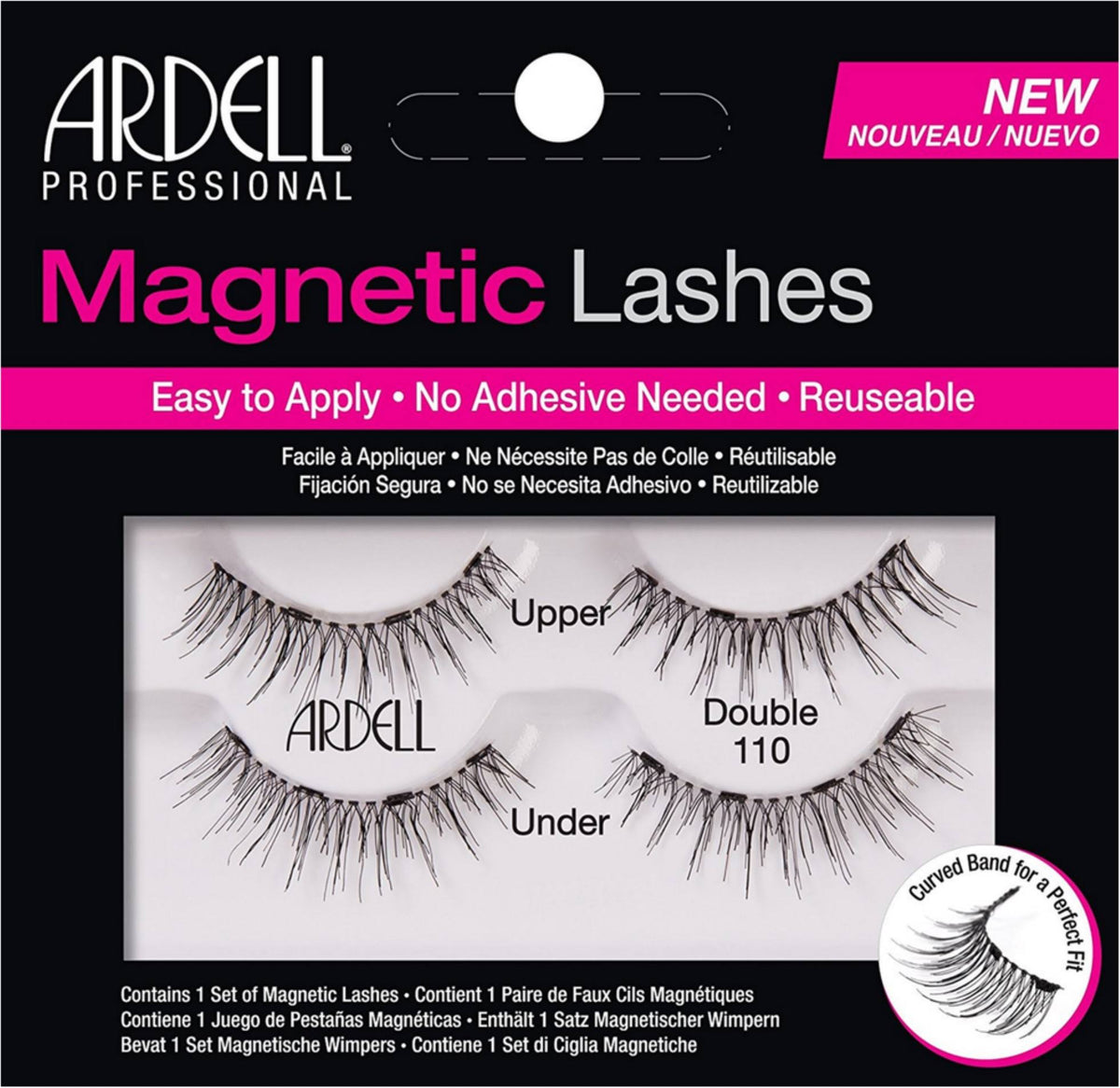 6 Pack Black Magnetic Double Eyelashes Q8602