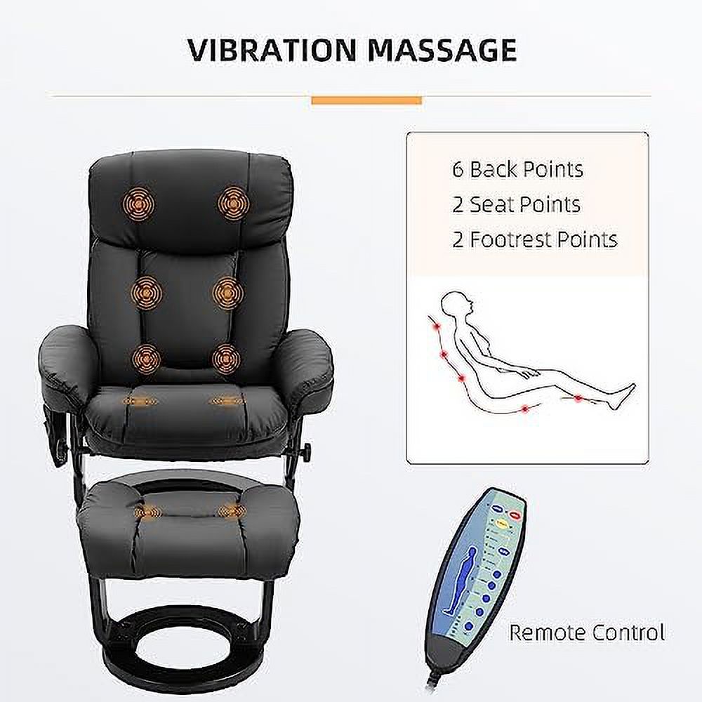Brown PU Leather Massage Recliner Chair with Ottoman Z655936
