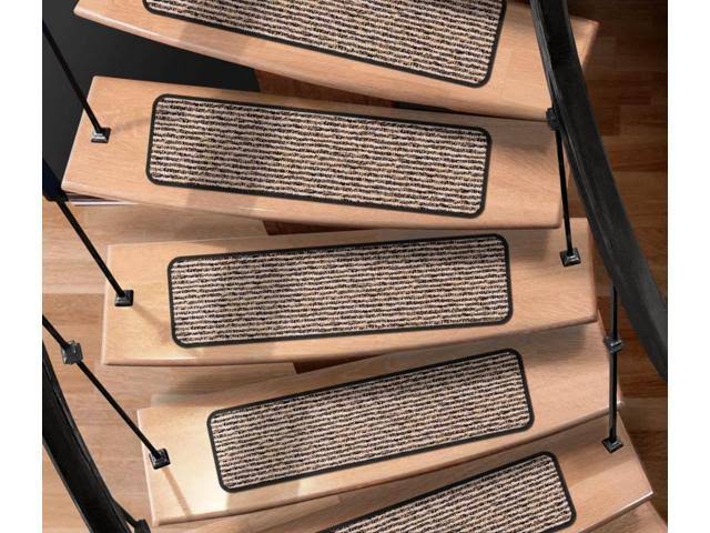 Set of 15 Black Carpet Stair Treads J215376