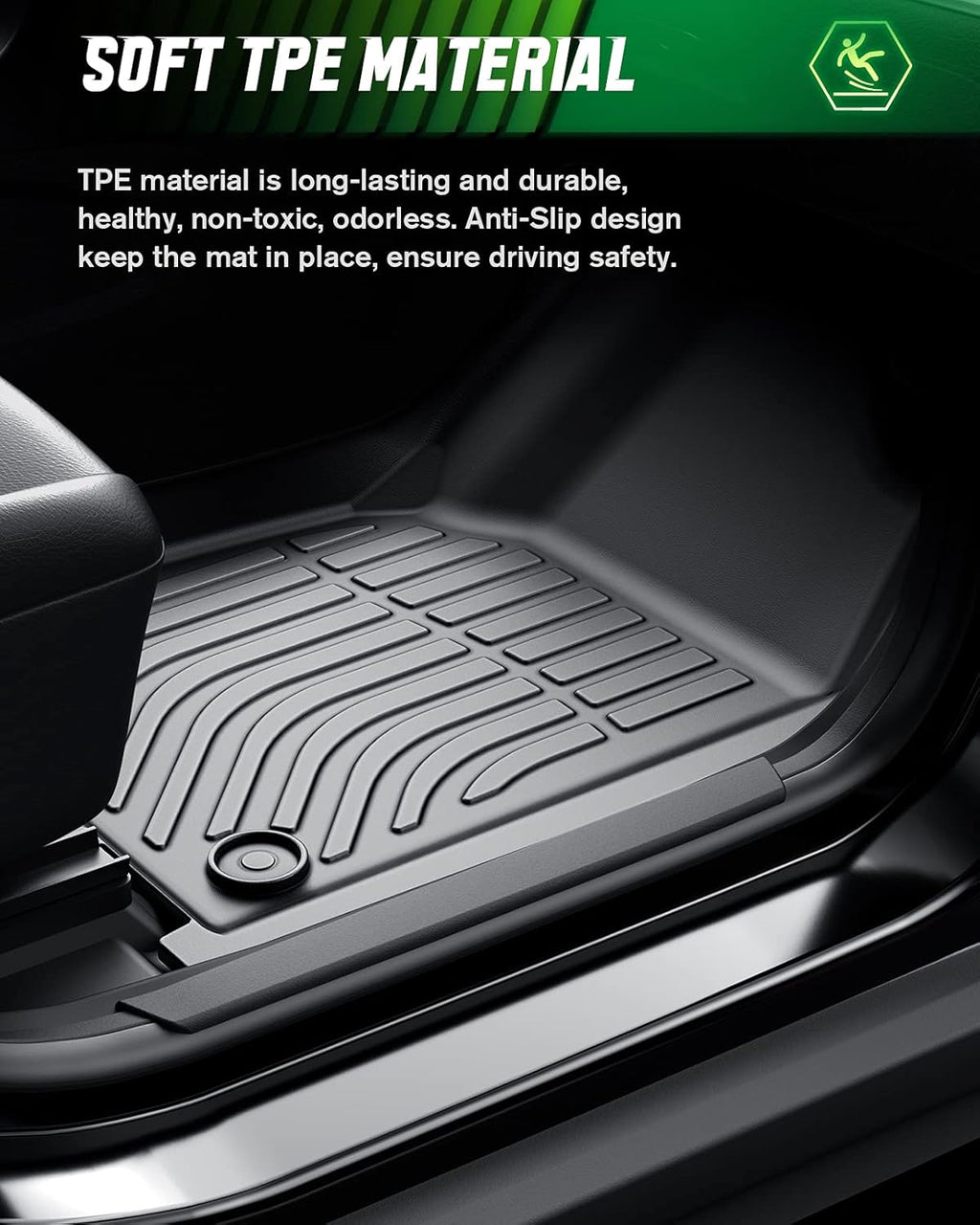 Black TPE Car Floor Mats Full Set Z76784
