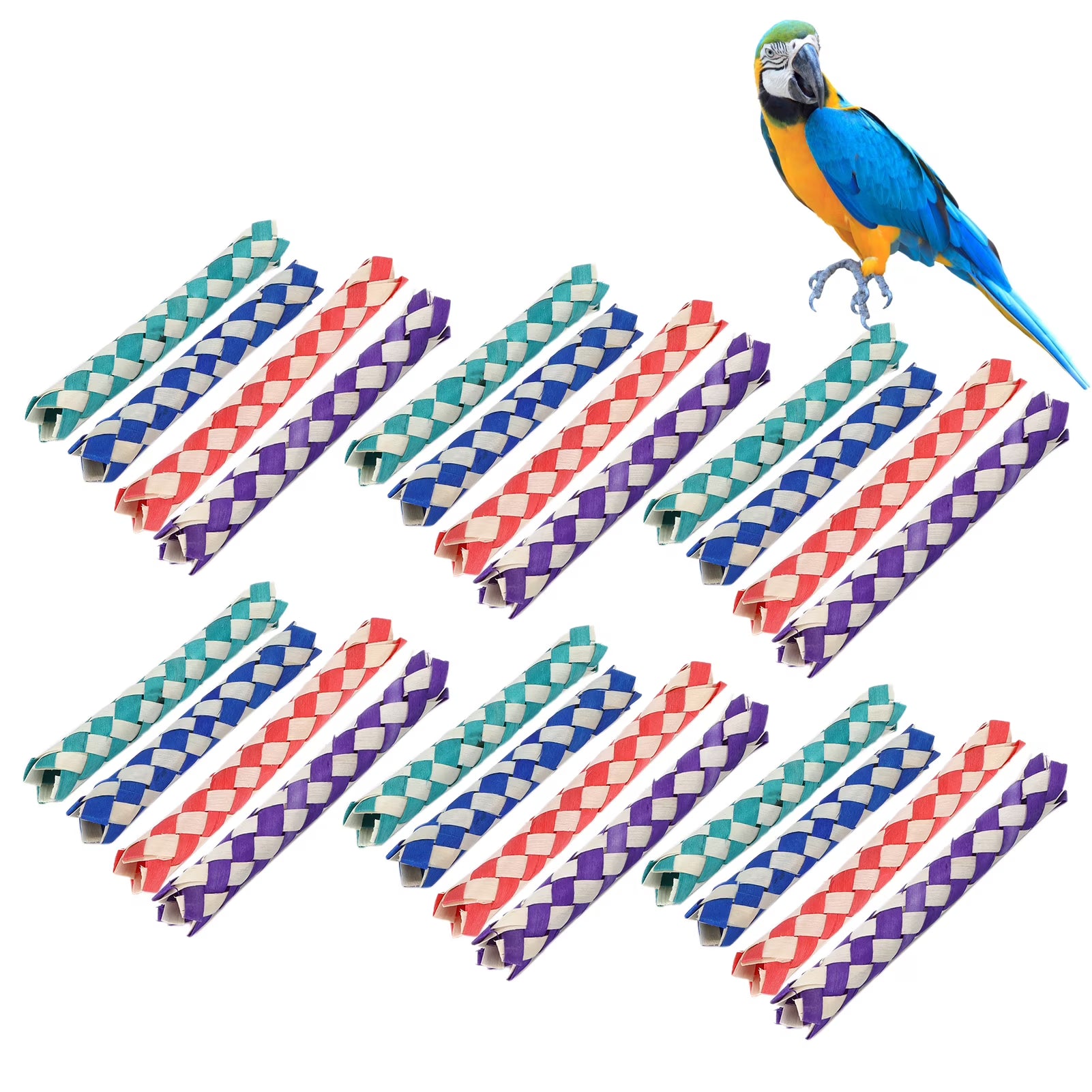Classic Chinese Bamboo Finger Traps, Bulk Pack of 24, Assorted Colors E35363