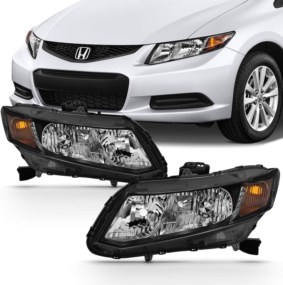 Black Headlights Pair for Honda Civic Sedan Coupe P23213