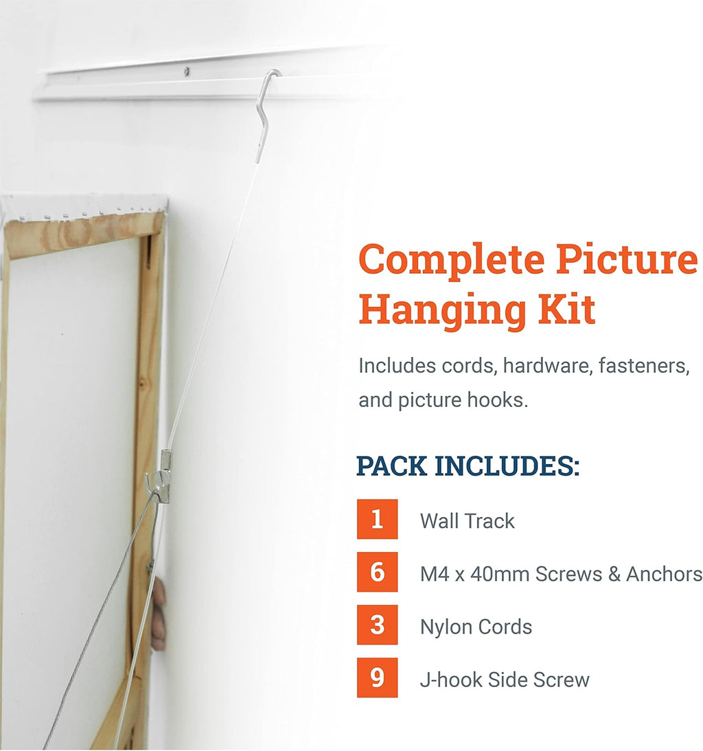 79 Inch Track Kit with Nylon Cords and Picture Hooks D69542