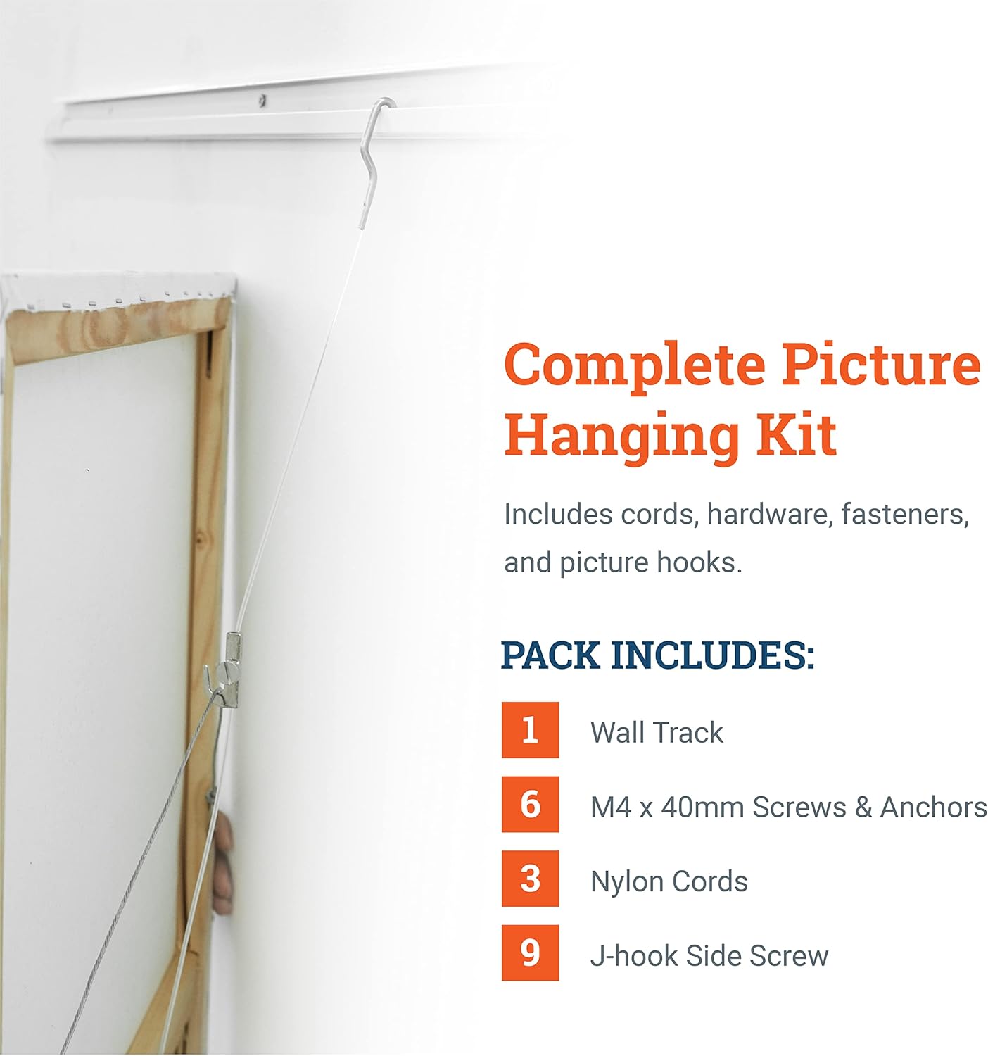 79 Inch Track Kit with Nylon Cords and Picture Hooks D69542