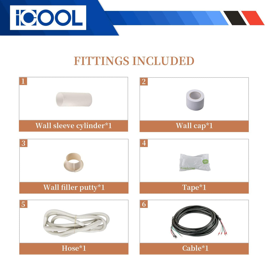 16 Ft. Mini Split Line Set 1/4" 1/2" & 3/8 Insulated Coil Copper Pipes with Nuts and Fittings Z98995