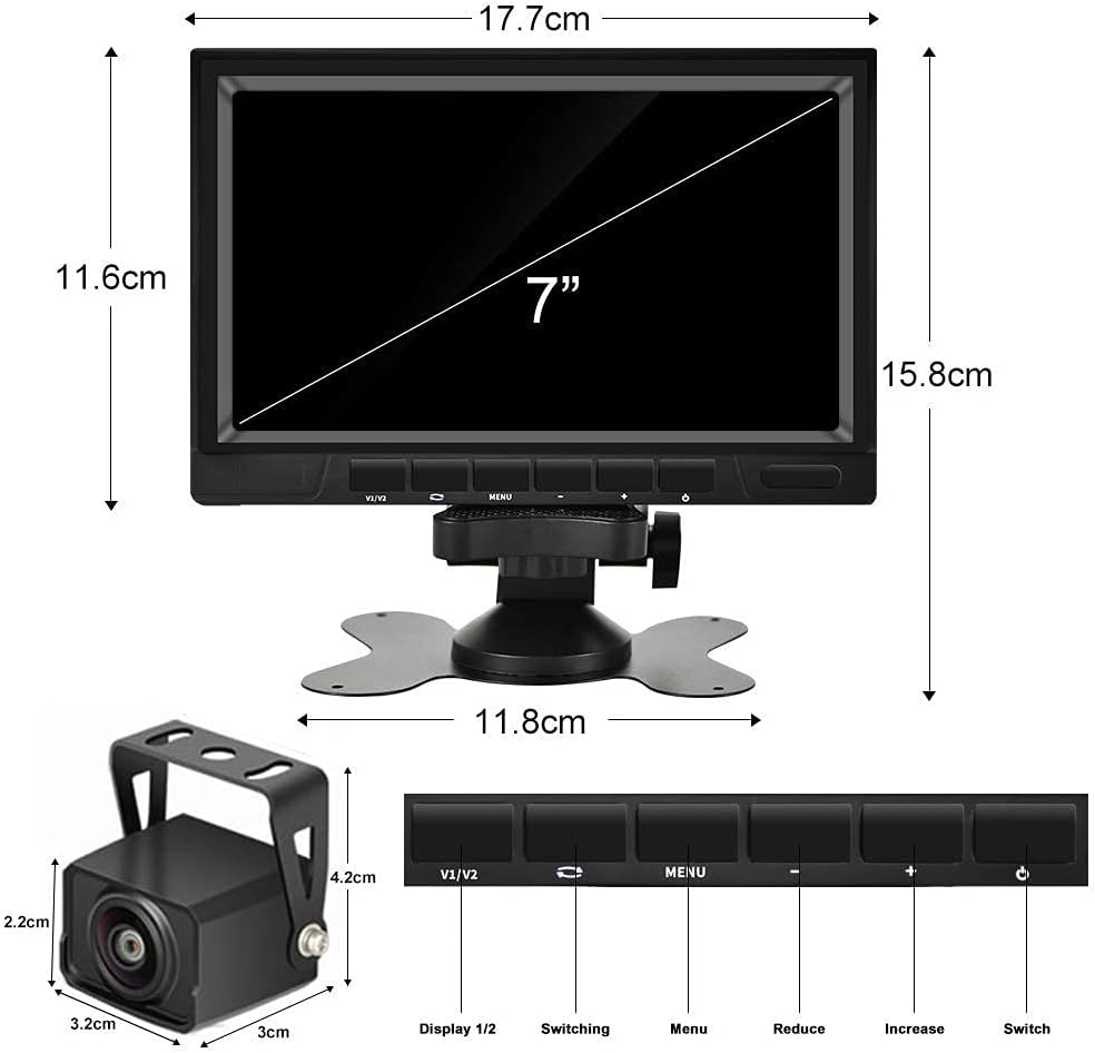 7 inch 1080P Dual Backup Camera with Monitor Kit S36101