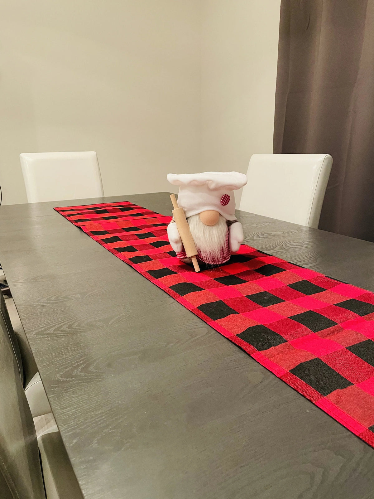 Red and White Plush Gnome Decor L4364