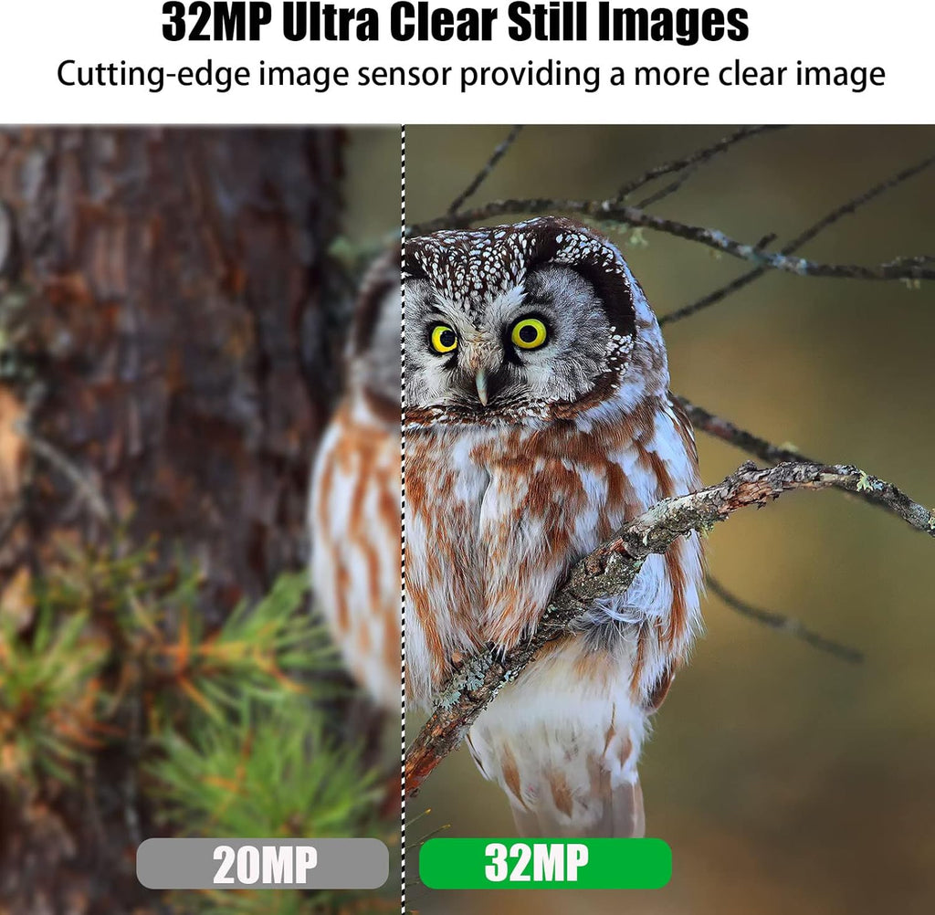 32MP 4K Night Vision Trail Camera with 32G Card & 8AA Batteries M99029
