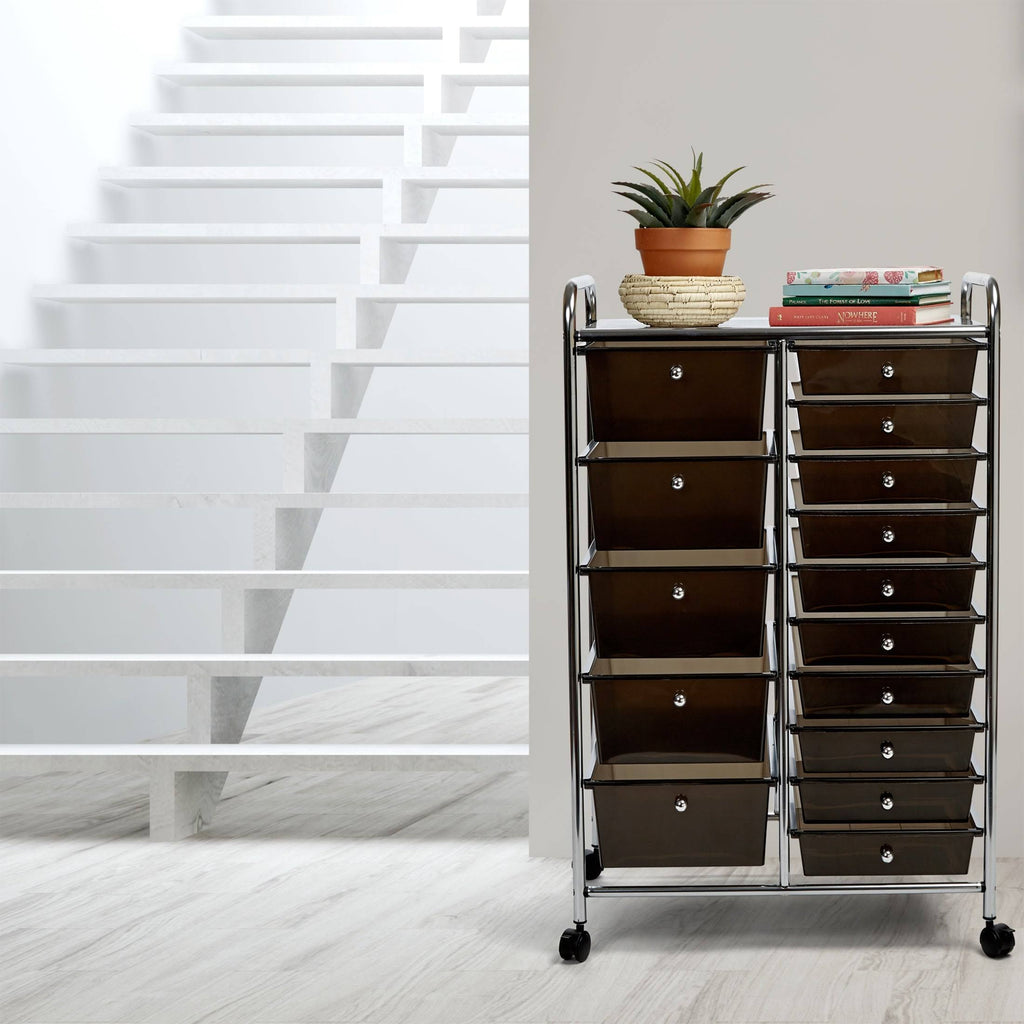 15-Drawer Black Organizer Cart M682594