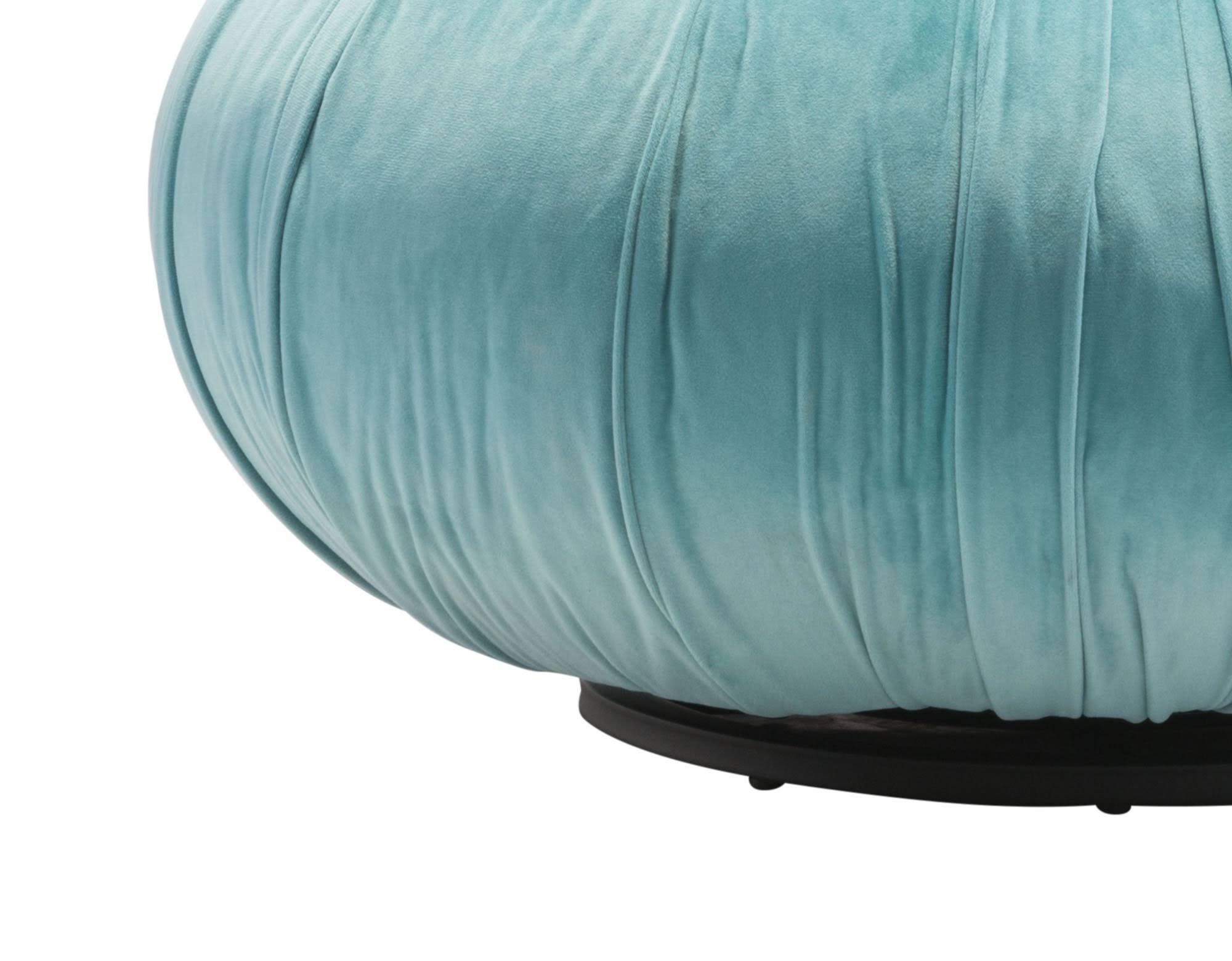 Light Blue Velvet Ottoman W177218