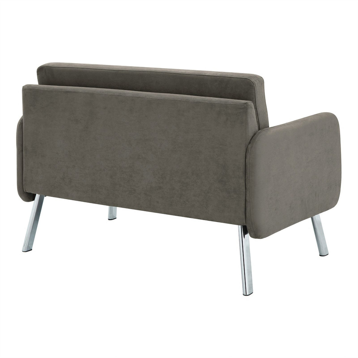 Charcoal Fabric Lounge Loveseat with Chrome Legs Y6629