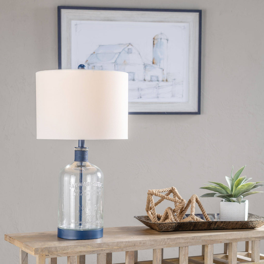 Clear Blue Glass Table Lamp N3068