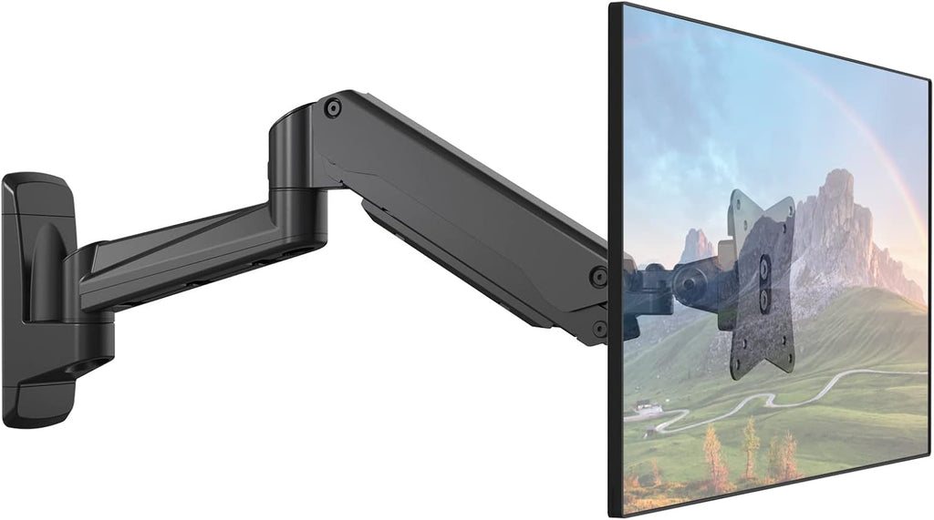 Single Wall Monitor Mount, Fully Adjustable Ultrawide Wall Mounted Monitor Arm, Full Motion Computer Wall Mount with Extendable Arm, Pack of 2 E16515