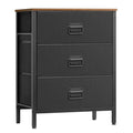 Rustic Brown and Black 7 Drawer Steel Frame Fabric Dresser D812