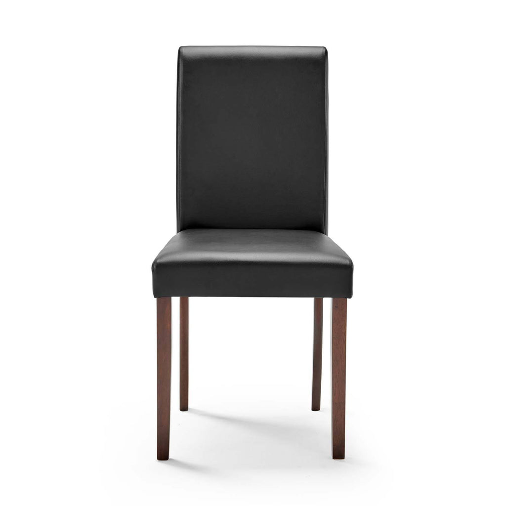 5 Piece Faux Leather Dining Set Cappuccino Black V677154