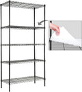 2-Pack 5-Shelf Steel Wire Shelving Unit with Shelf Liners, 150lbs Loading Capacity Per Shelf E1591