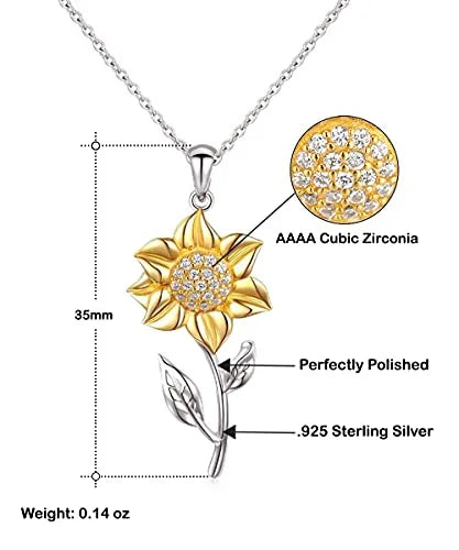 Aunt Sunflower Pendant Necklace F5127