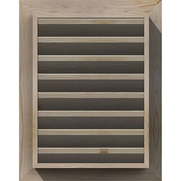 18-in W x 12-in H Vertical Gable Vent, Unfinished Pine R9076