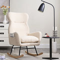 Teddy Material Rocking Chair with High Backrest Y338