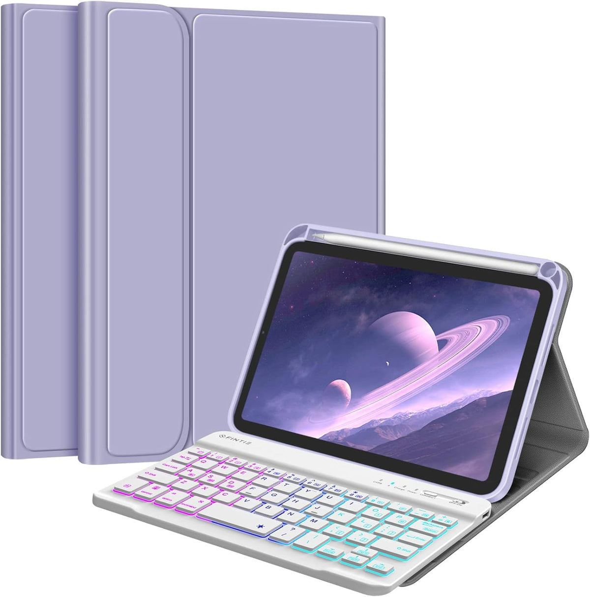 Lilac Purple Keyboard Case for iPad Mini 6 8.3 Inch with Detachable Bluetooth Keyboard Z56139
