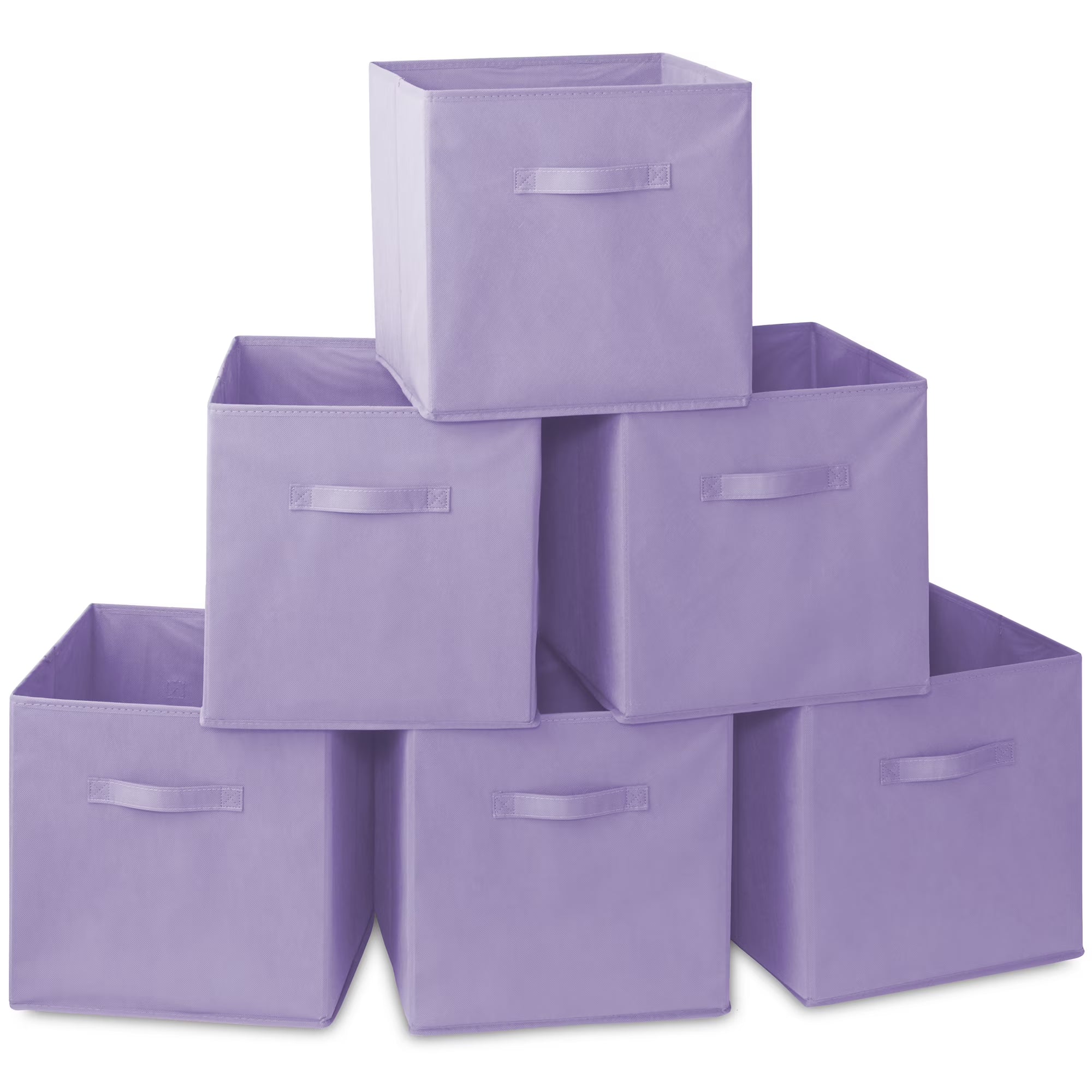 Set of 6 Fabric Storage Cube Bins, Lavender Purple U3541