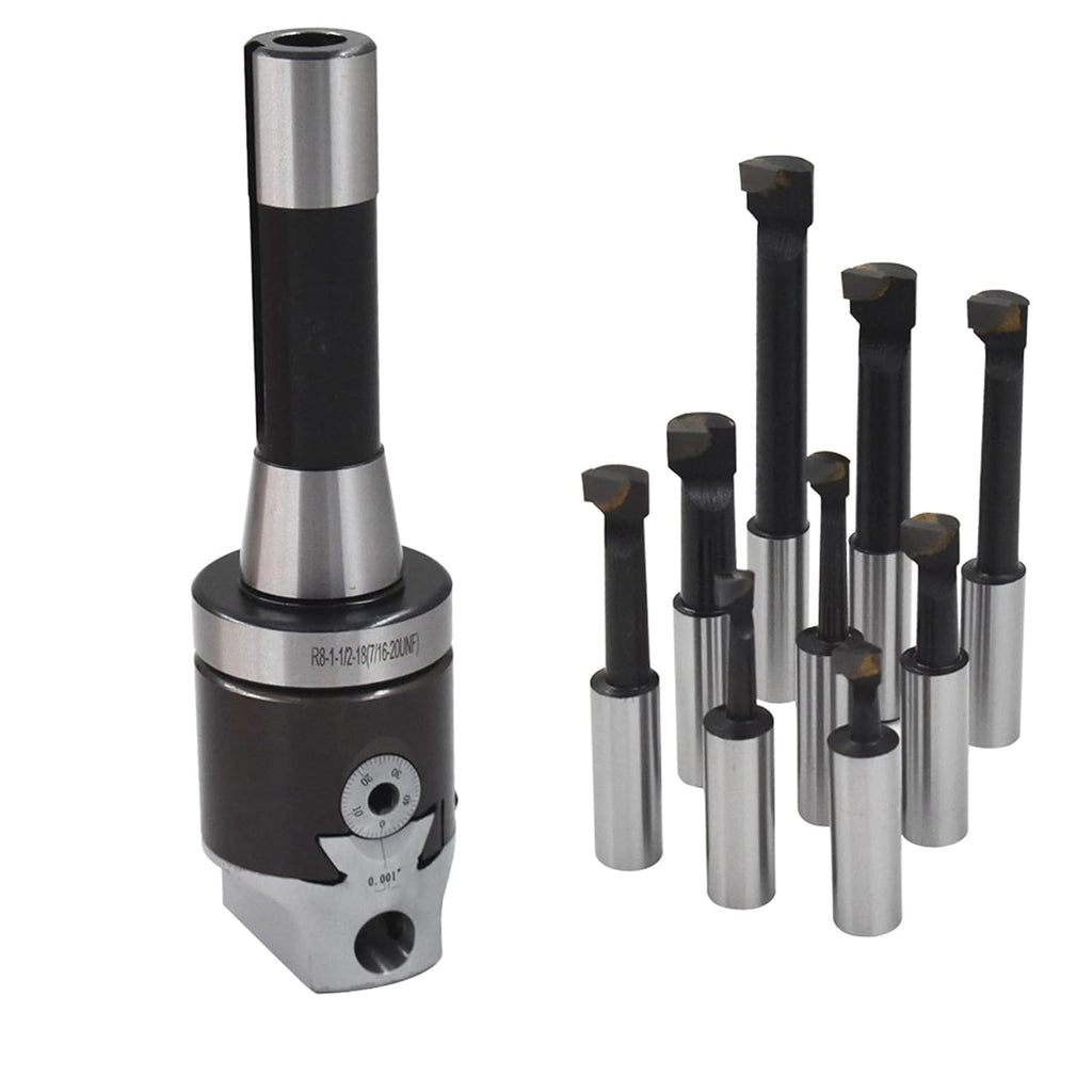 2 Boring Head R8 Shank 1/2 Carbide Boring Bar Set G77037