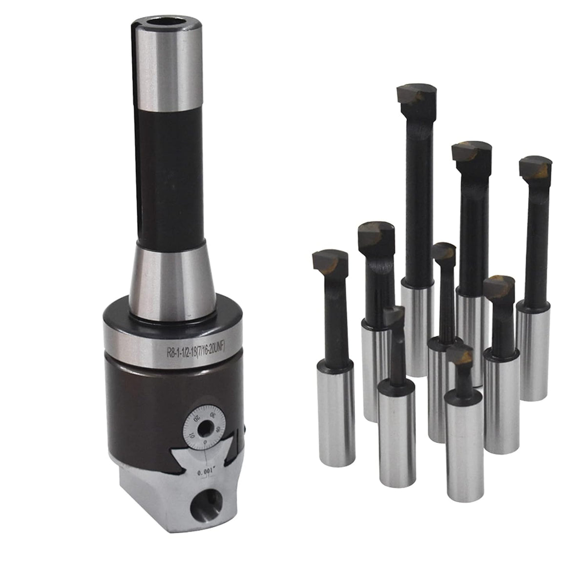2 Boring Head R8 Shank 1/2 Carbide Boring Bar Set G77037