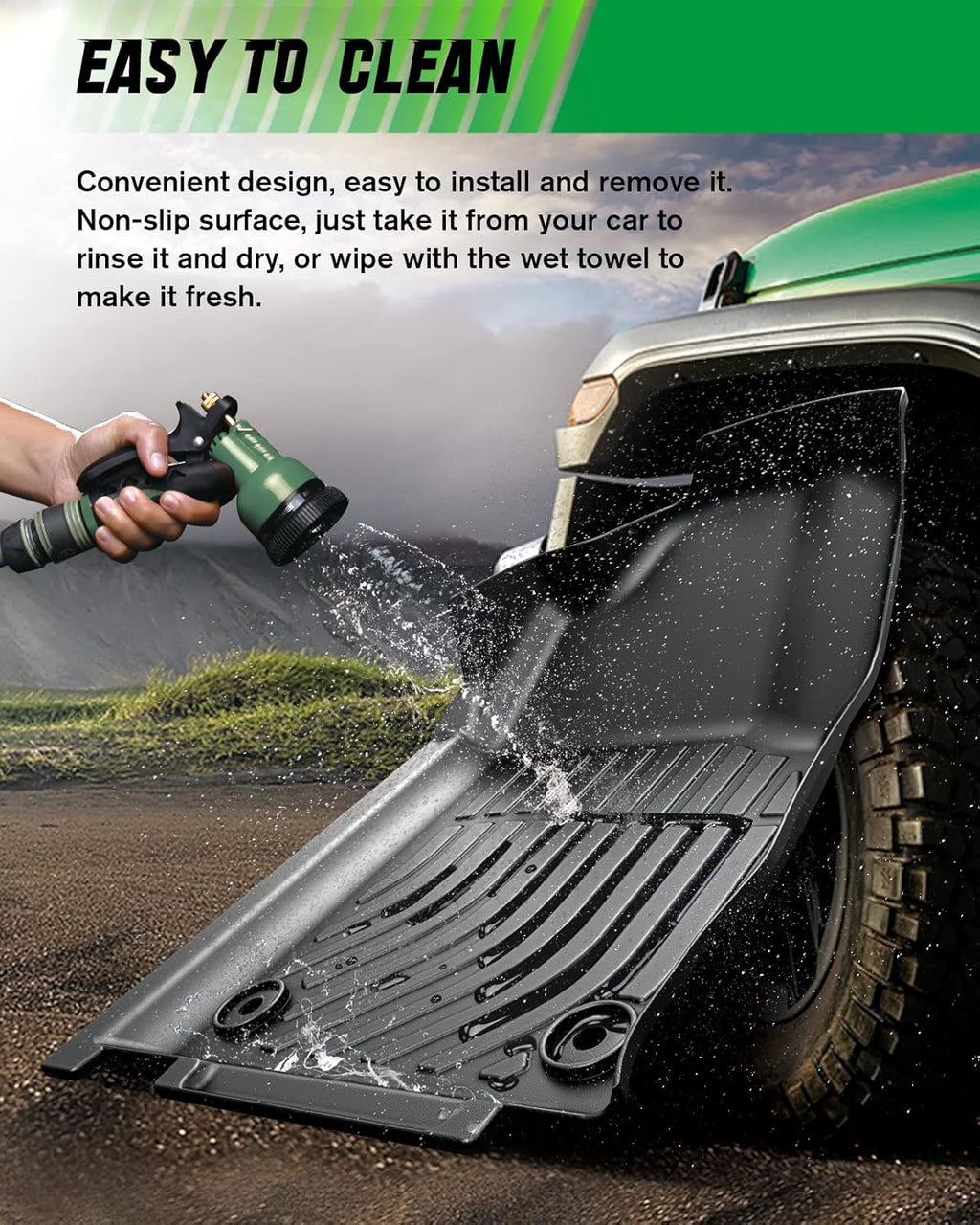 Black TPE Car Floor Mats Full Set Z76784