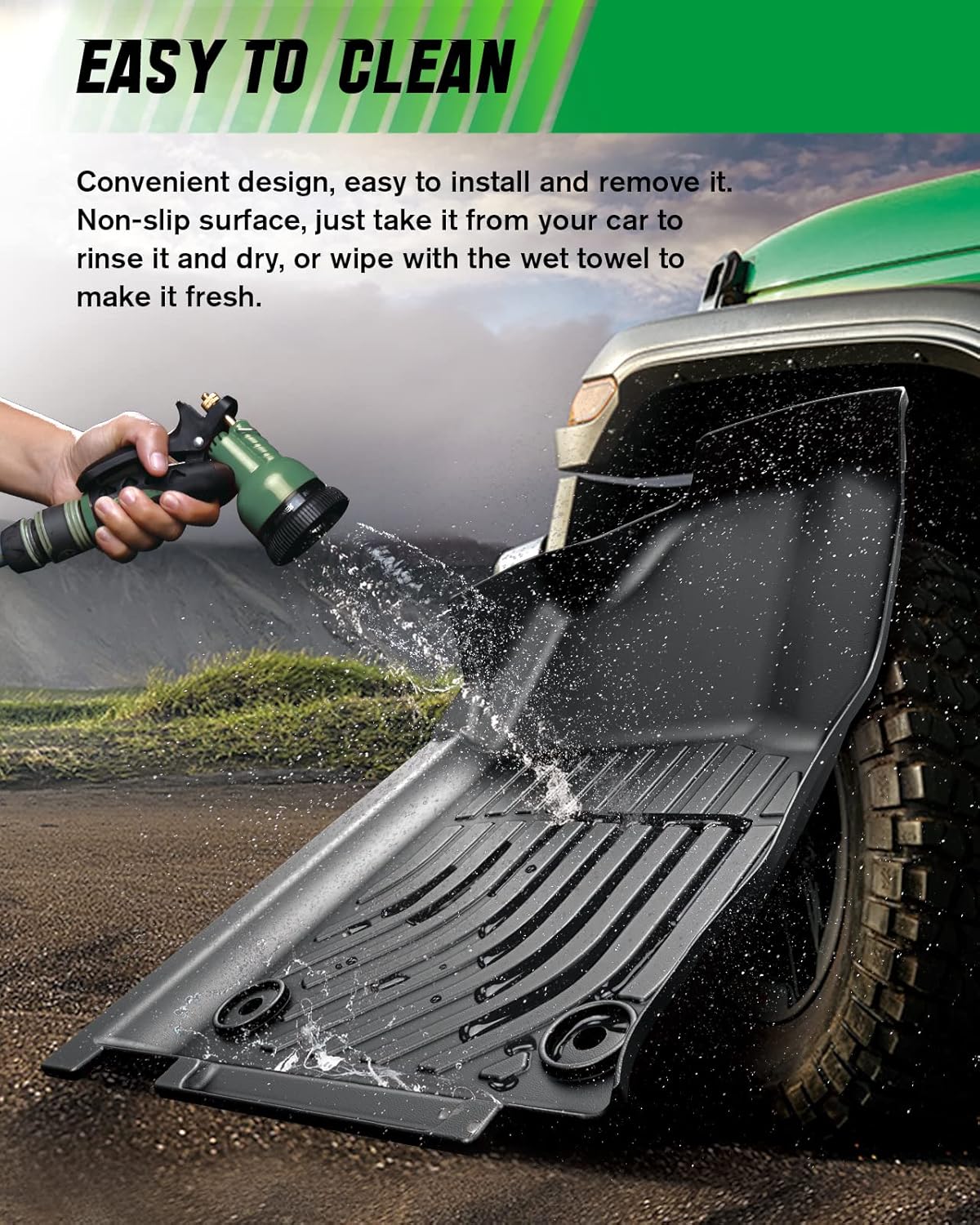 Black TPE Car Floor Mats Full Set Z76784