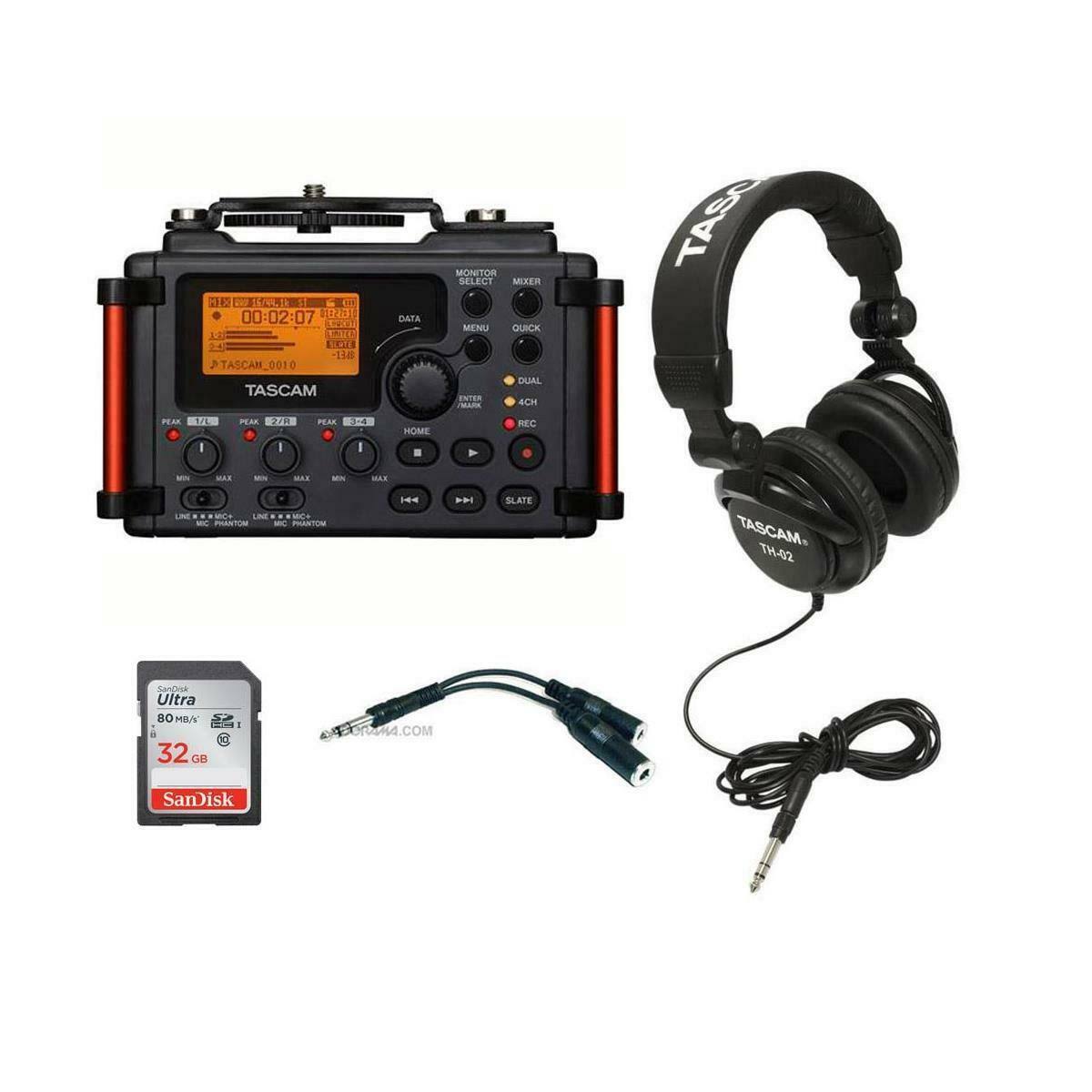 Portable Recorder with 32GB SDHC Card, Black, 6 Stereo 1/4 I92125