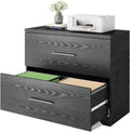 Gray Oak 2 Drawer Wood Lateral File Cabinet E697