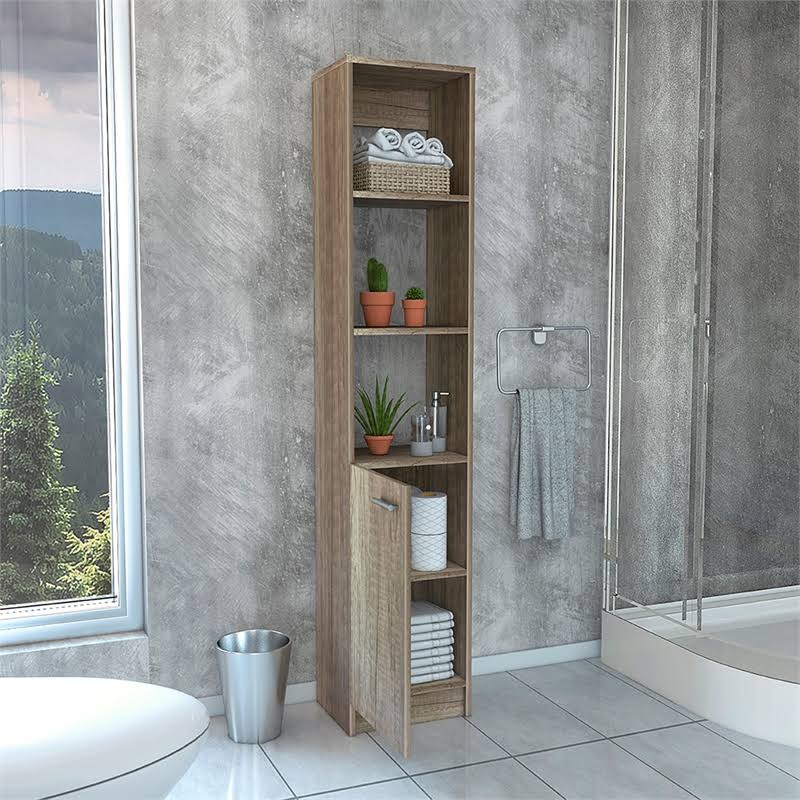 Linen Cabinet in Weathered Oak Q7134