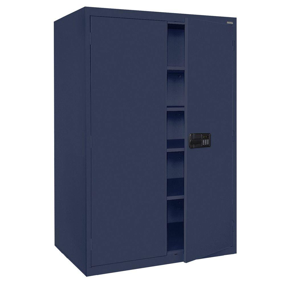 Navy Blue Storage Cabinet with Keyless Electronic Lock Handle I8957