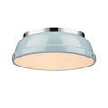 Two Light Flush Mount Seafoam Glass Chrome B334753