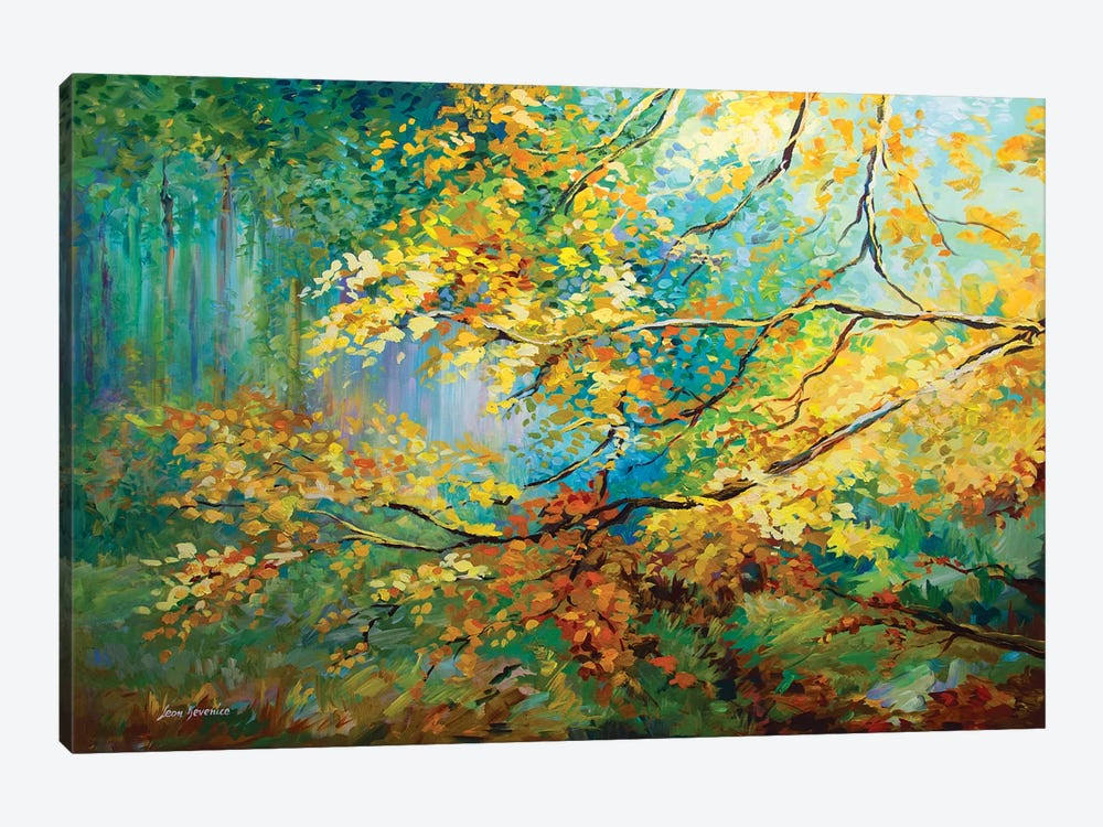 The Golden Leaves Print Canvas Art K36767