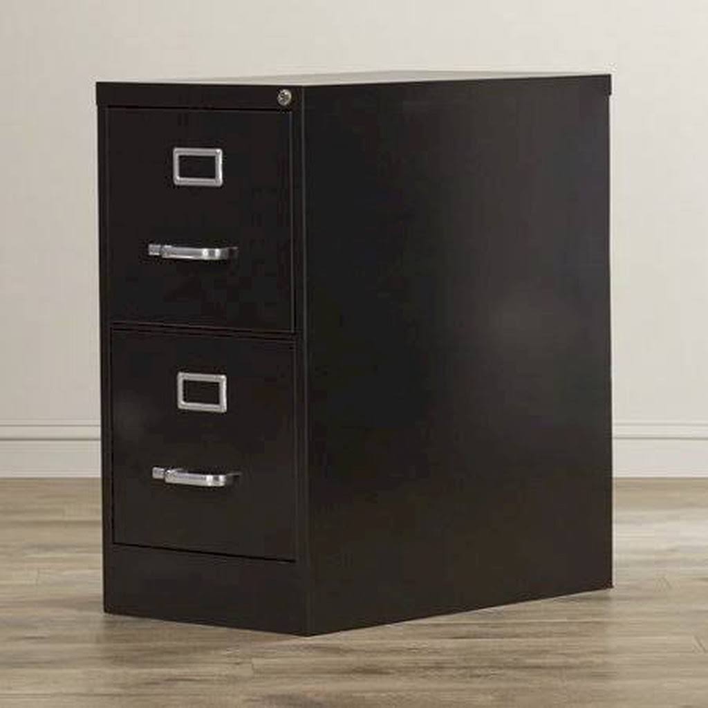Black 2 Drawer Vertical Filing Cabinet V438074