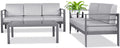 Metal Patio Sectional Sofa with Waterproof Cushion and Coffee Table（3 Pieces） W172150